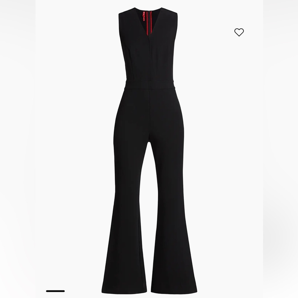 Spanx Black Sleeveless V-Neck Jumpsuit Flare Small
